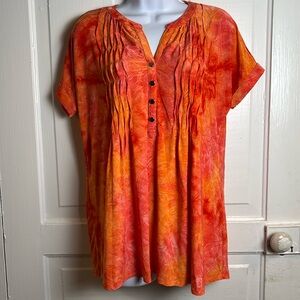 Cocomo Orange Button-Down Women's Top Size M